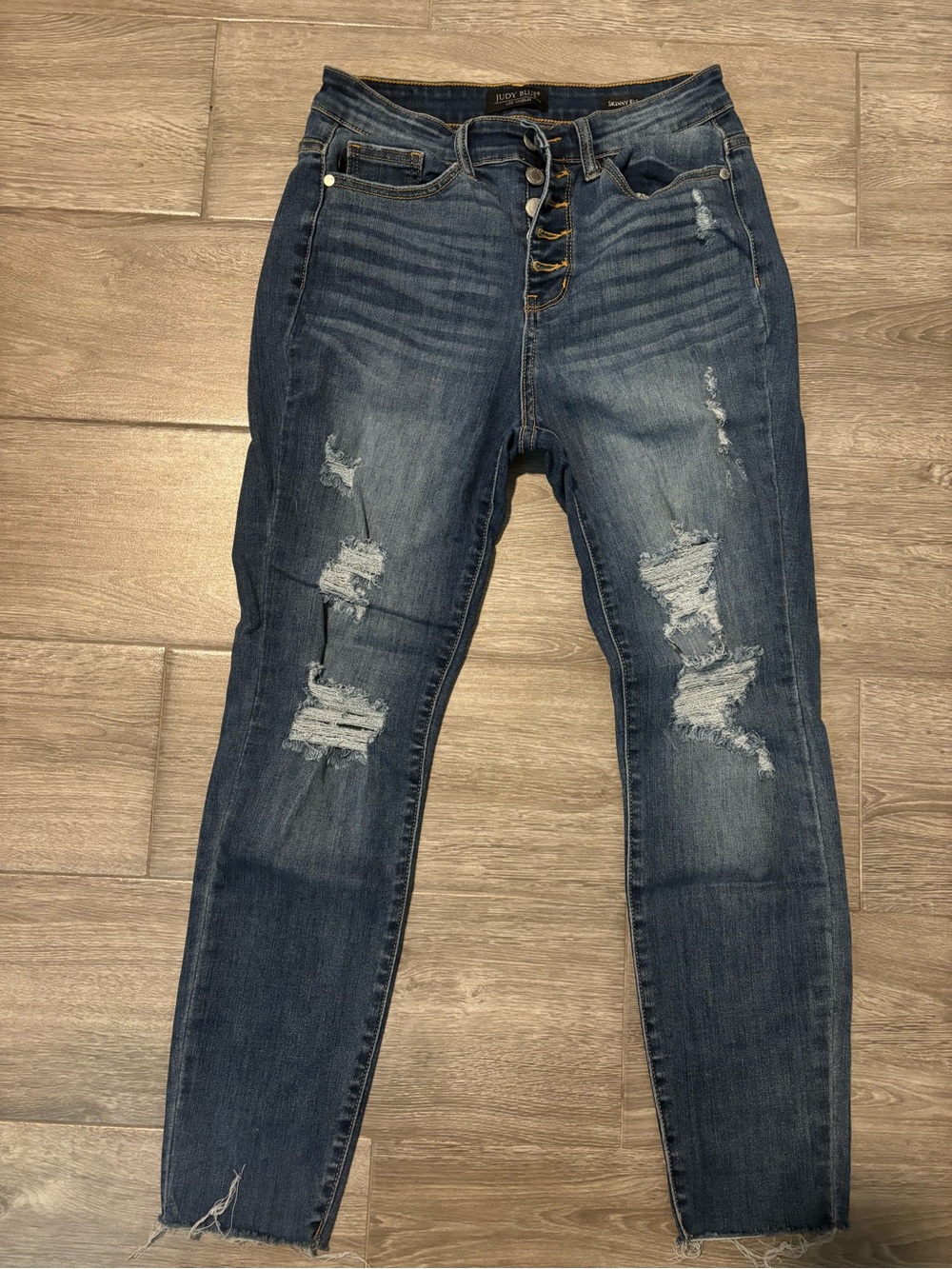 Judy blue High-Rise Distressed Women's Jeans - Dark Blue